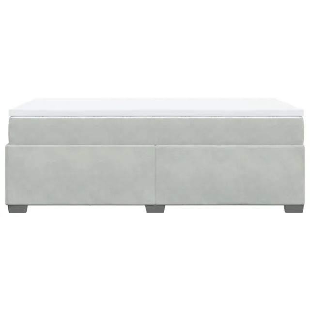 Sommier à lattes de lit et matelas Gris clair 90x200 cm Velours