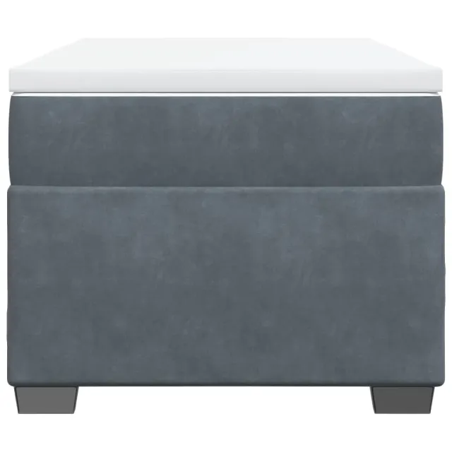 Sommier à lattes de lit et matelas Gris foncé 90x200 cm Velours