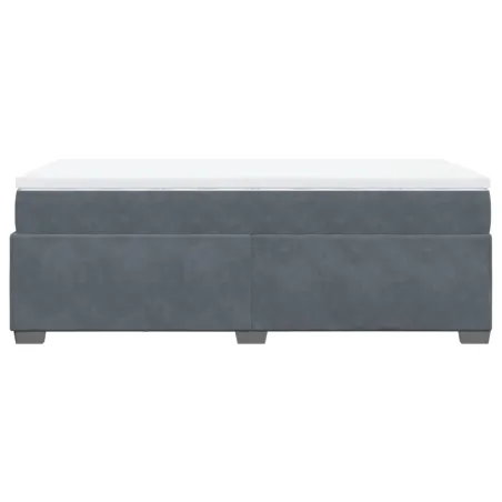 Sommier à lattes de lit et matelas Gris foncé 90x200 cm Velours
