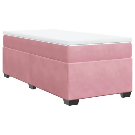 Sommier à lattes de lit avec matelas Rose 90x200 cm Velours 2
