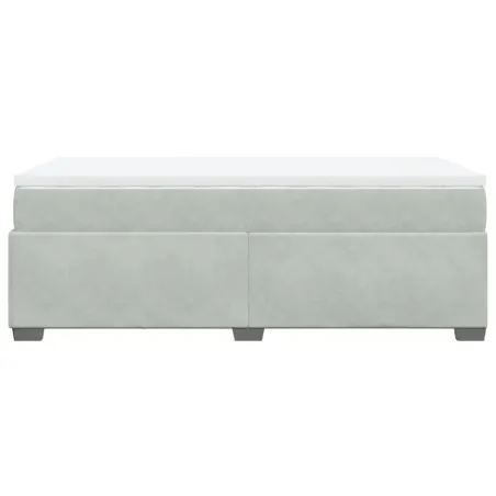 Sommier à lattes de lit et matelas Gris clair 100x200cm Velours