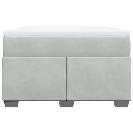 Sommier à lattes de lit et matelas gris clair 120x190cm velours