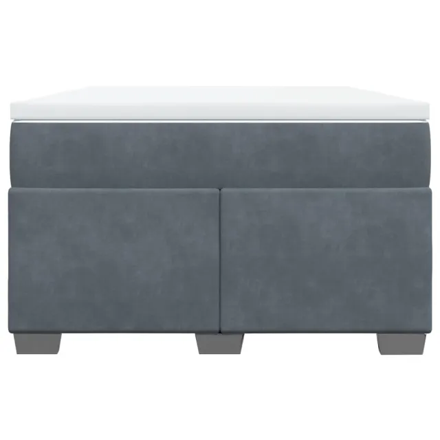 Sommier à lattes de lit et matelas gris foncé 120x190cm velours