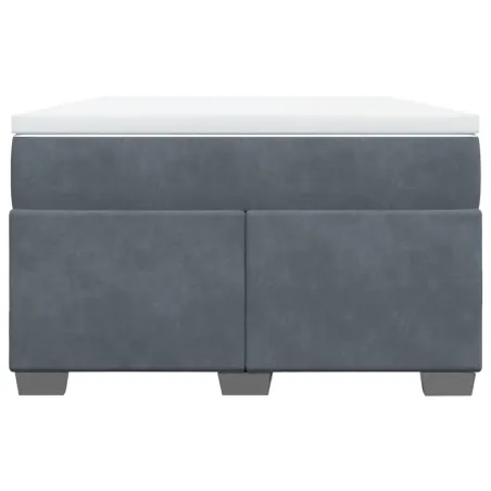 Sommier à lattes de lit et matelas gris foncé 120x190cm velours