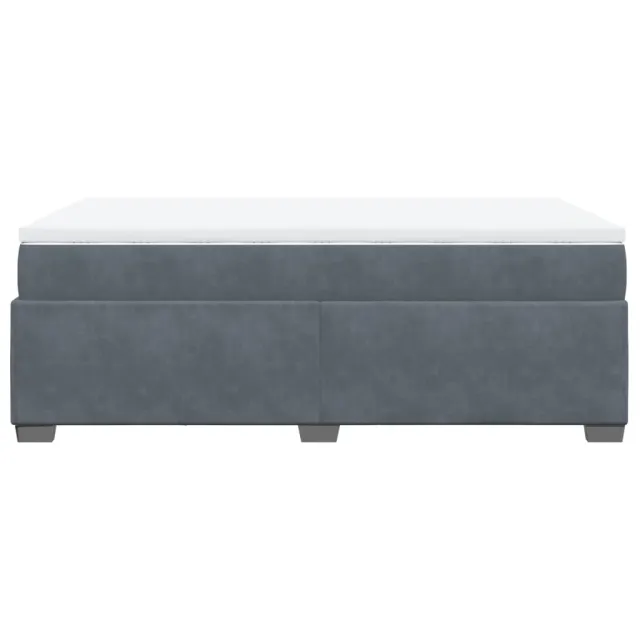 Sommier à lattes de lit et matelas gris foncé 120x190cm velours