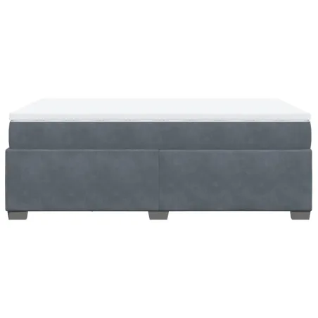 Sommier à lattes de lit et matelas gris foncé 120x190cm velours