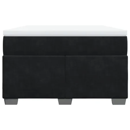 Sommier à lattes de lit avec matelas noir 120x190 cm velours