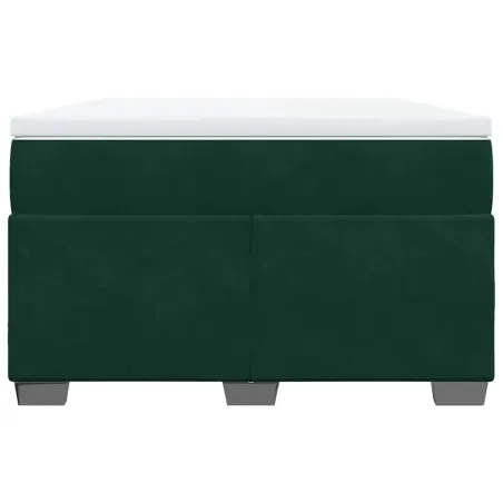 Sommier à lattes de lit avec matelas vert foncé 120x190 cm