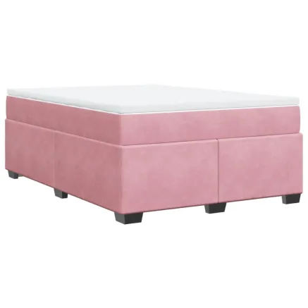 Sommier à lattes de lit avec matelas Rose 140x190 cm Velours 2