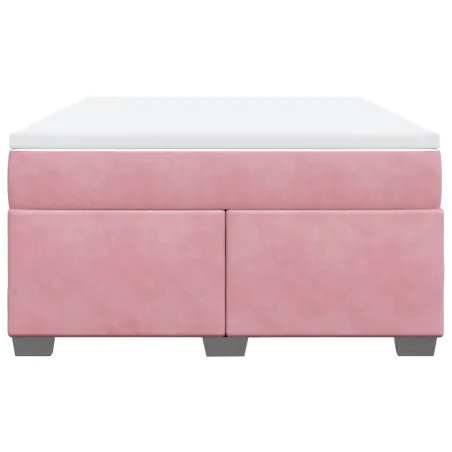 Sommier à lattes de lit avec matelas Rose 140x190 cm Velours