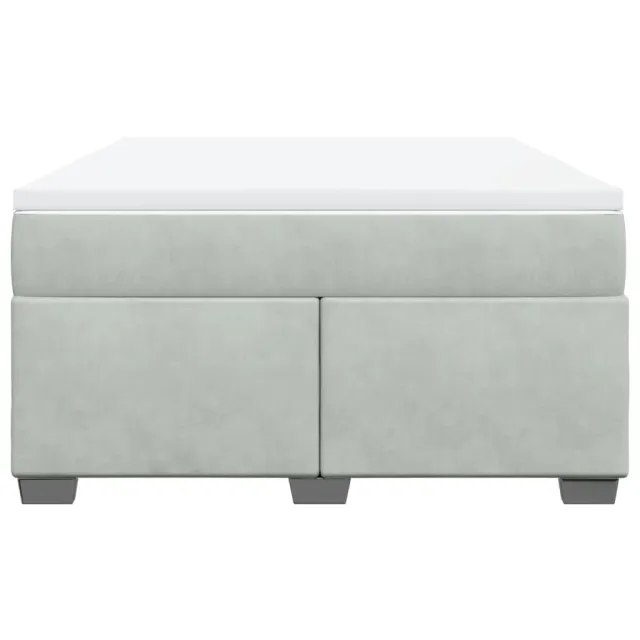 Sommier à lattes de lit et matelas Gris clair 140x200cm Velours