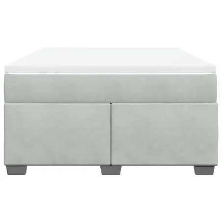 Sommier à lattes de lit et matelas Gris clair 140x200cm Velours