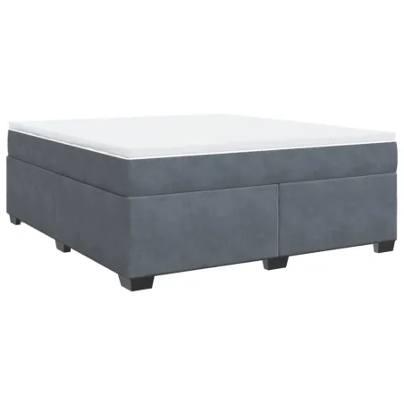 Sommier à lattes de lit et matelas Gris foncé 180x200cm Velours