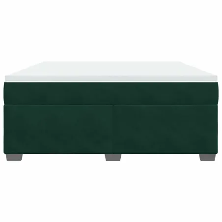 Sommier à lattes de lit et matelas Vert foncé 180x200cm Velours