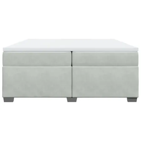 Sommier à lattes de lit et matelas Gris clair 200x200cm Velours