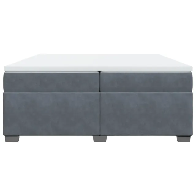 Sommier à lattes de lit et matelas Gris foncé 200x200cm Velours