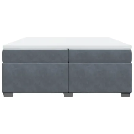 Sommier à lattes de lit et matelas Gris foncé 200x200cm Velours