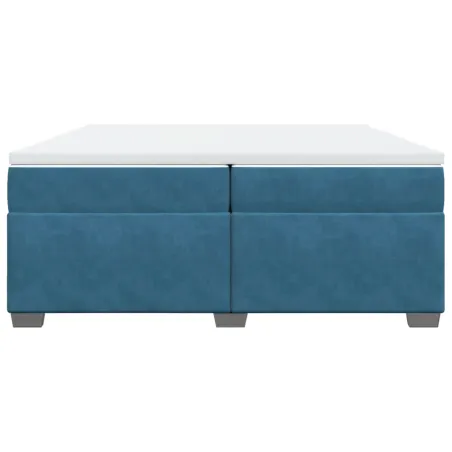 Sommier à lattes de lit et matelas Bleu foncé 200x200cm Velours