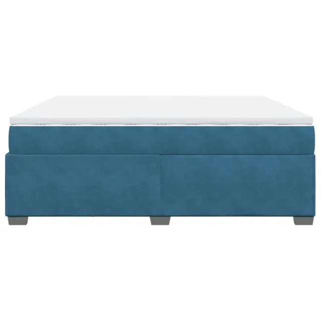 Sommier à lattes de lit et matelas Bleu foncé 200x200cm Velours