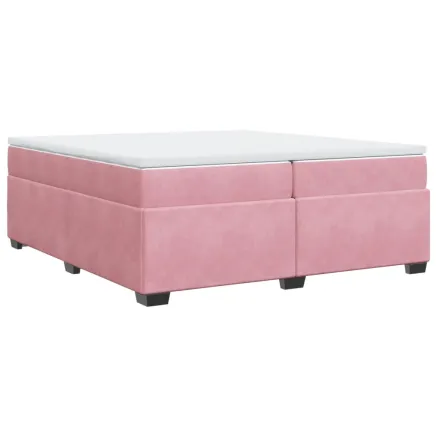 Sommier à lattes de lit avec matelas Rose 200x200 cm Velours 2