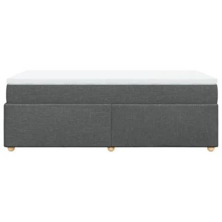 Sommier à lattes de lit avec matelas Gris foncé 80x200 cm Tissu