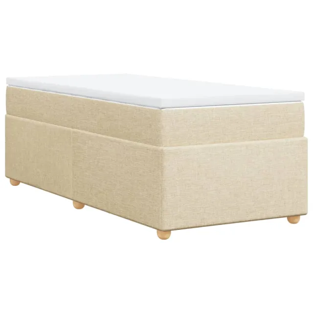 Sommier à lattes de lit avec matelas Crème 80x200 cm Tissu