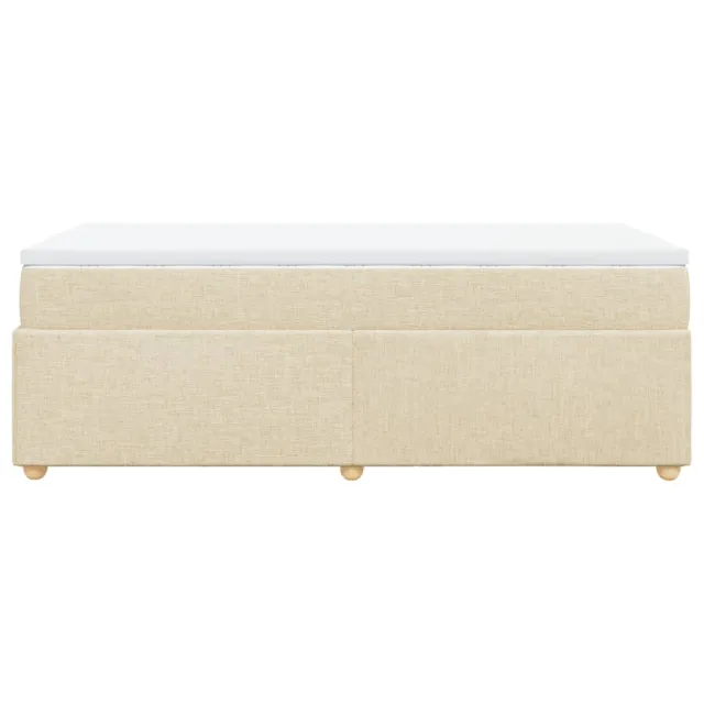 Sommier à lattes de lit avec matelas Crème 80x200 cm Tissu