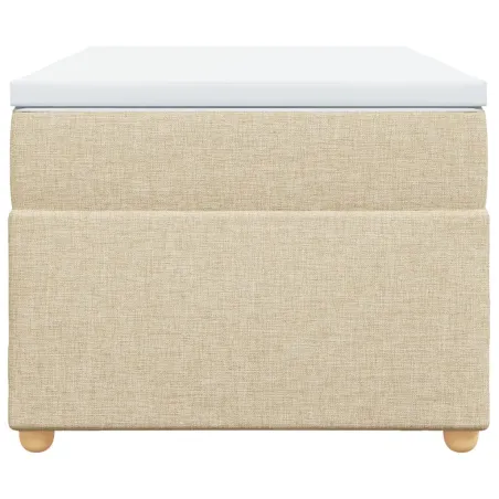 Sommier à lattes de lit et matelas Crème 90x190 cm Tissu