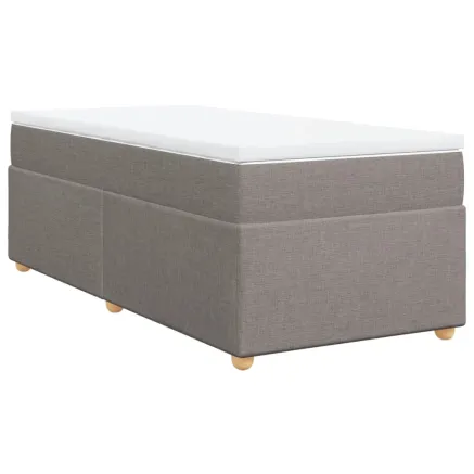 Sommier à lattes de lit avec matelas Taupe 90x200 cm Tissu 2