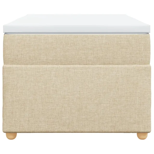 Sommier à lattes de lit avec matelas Crème 90x200 cm Tissu