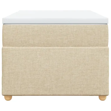Sommier à lattes de lit avec matelas Crème 90x200 cm Tissu