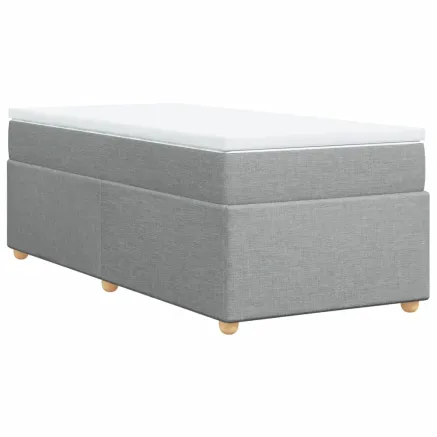 Sommier à lattes de lit avec matelas Gris clair 100x200cm Tissu 2