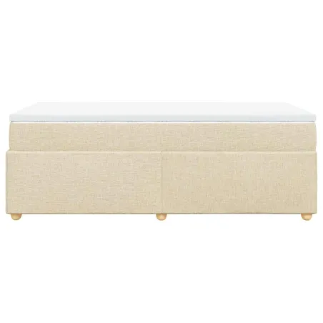 Sommier à lattes de lit avec matelas Crème 100x200 cm Tissu