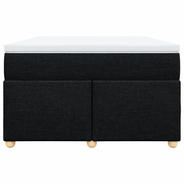 Sommier à lattes de lit avec matelas noir 120x190 cm tissu