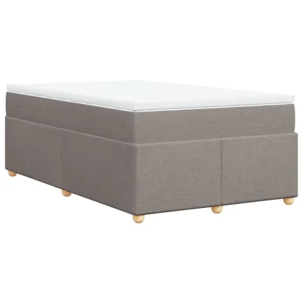 Sommier à lattes de lit avec matelas taupe 120x190 cm tissu 2
