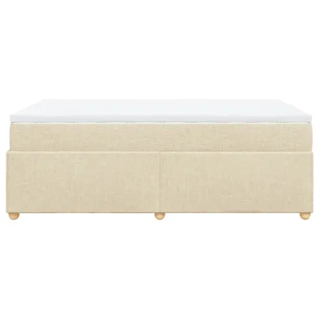 Sommier à lattes de lit avec matelas crème 120x190 cm tissu