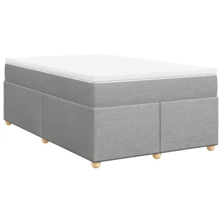Sommier à lattes de lit avec matelas Gris clair 120x200cm Tissu 2