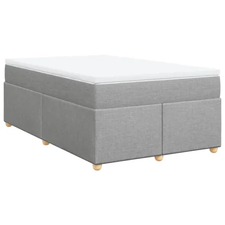 Sommier à lattes de lit avec matelas Gris clair 120x200cm Tissu