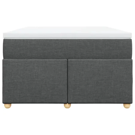 Sommier à lattes de lit avec matelas Gris foncé 120x200cm Tissu