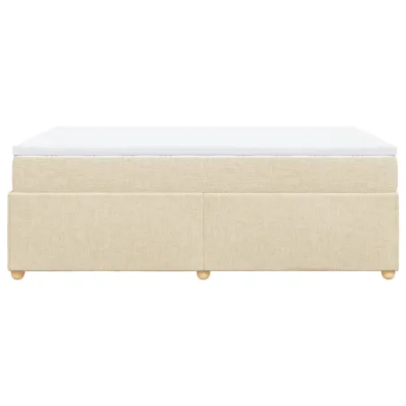 Sommier à lattes de lit avec matelas Crème 120x200 cm Tissu