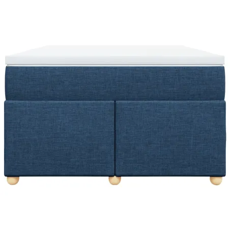 Sommier à lattes de lit avec matelas Bleu 120x200 cm Tissu