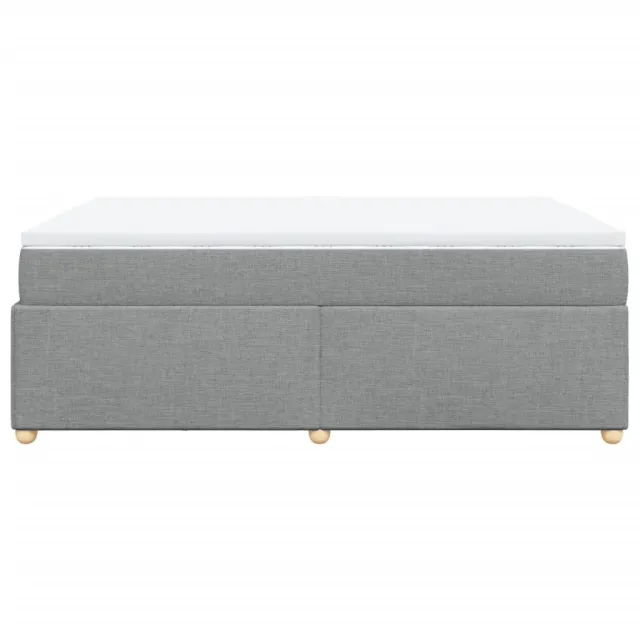 Sommier à lattes de lit avec matelas Gris clair 140x190cm Tissu