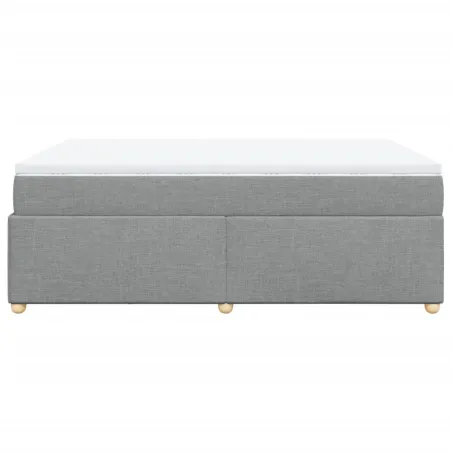 Sommier à lattes de lit avec matelas Gris clair 140x190cm Tissu