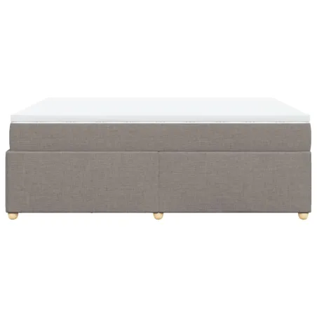 Sommier à lattes de lit avec matelas Taupe 140x190 cm Tissu