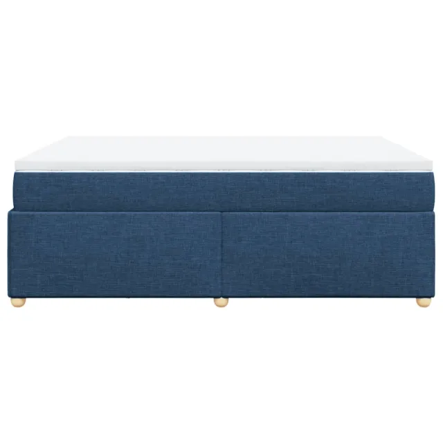 Sommier à lattes de lit avec matelas Bleu 140x200 cm Tissu