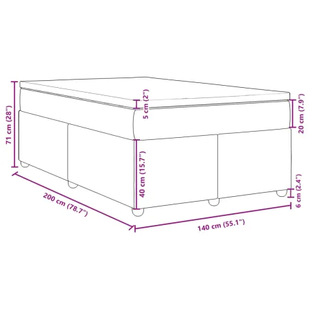 Sommier à lattes de lit avec matelas Bleu 140x200 cm Tissu