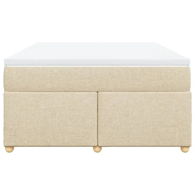 Sommier à lattes de lit avec matelas Crème 160x200 cm Tissu