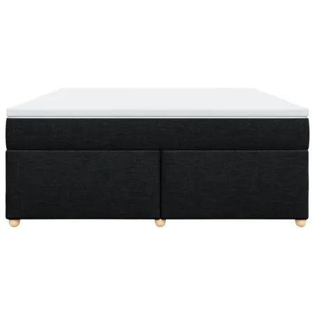 Sommier à lattes de lit avec matelas Noir 180x200 cm Tissu