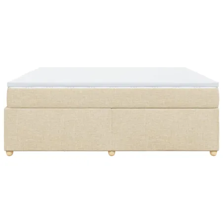 Sommier à lattes de lit avec matelas Crème 180x200 cm Tissu