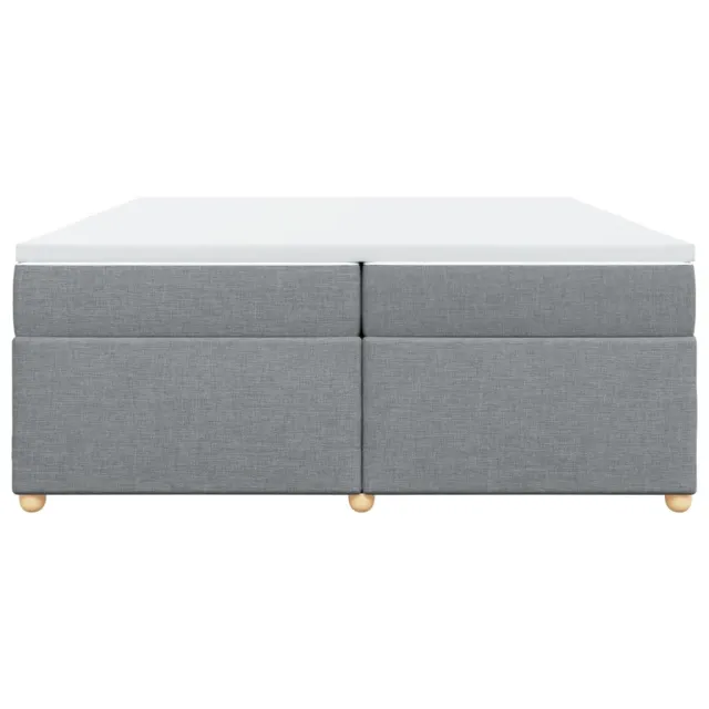 Sommier à lattes de lit avec matelas Gris clair 200x200cm Tissu